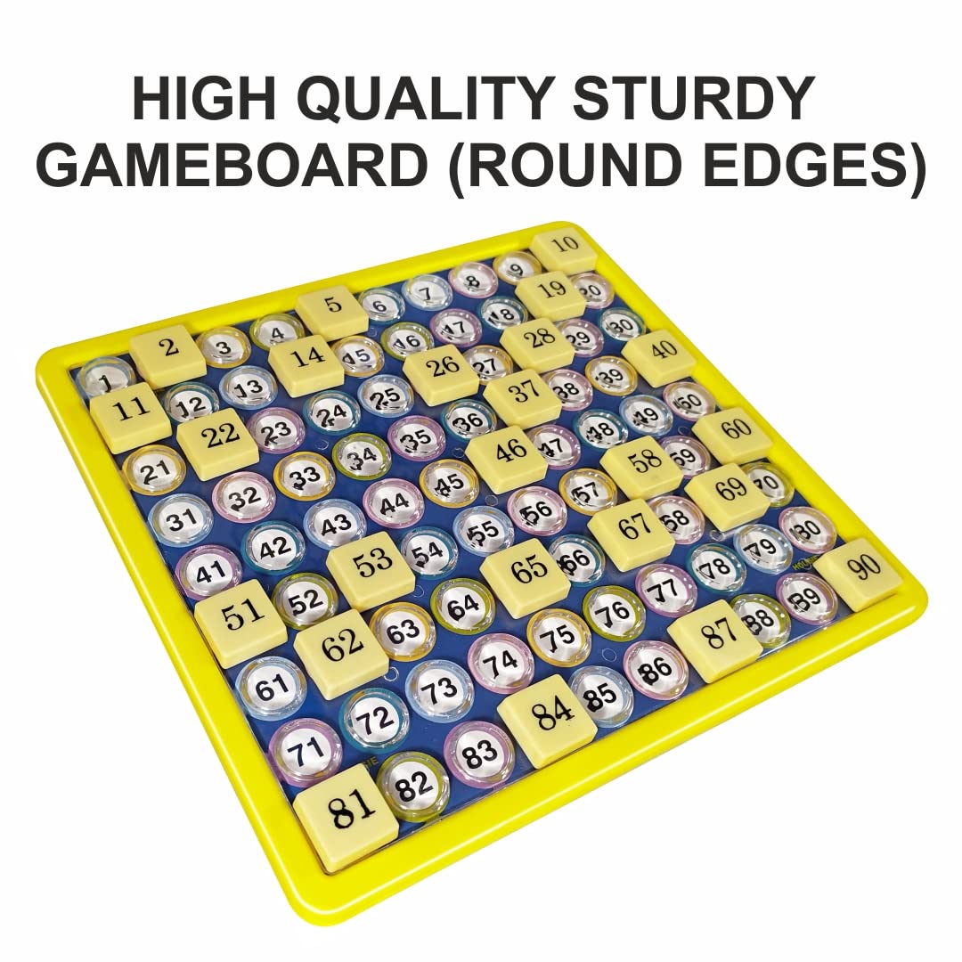 Toymate Jumbo Housie Board Board Game - 144 Reusable Folding Cards Bingo Lotto Tambola Family Game for All Adults and Kids