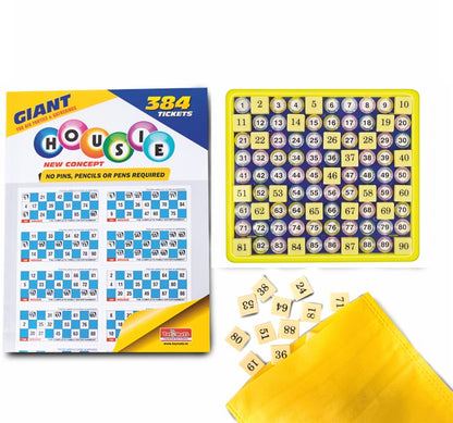 toymate Giant Housie Tambola Bingo Game Set | 384 Tickets & Sturdy Plastic Gameboard | No Pins or Pens Required | Family Party Game for Large Groups, Events, Kitty Parties & Gatherings