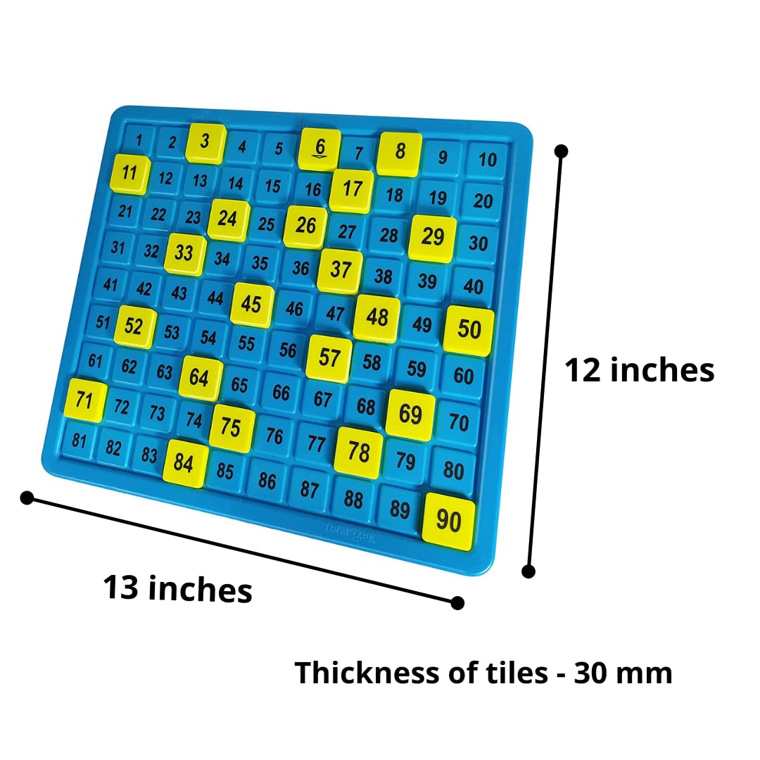 toymate Premium Housie Game – The Big Party Entertainment | 72 Reusable Colourful Cards, 13x12 Inch Plastic Play Board, 30mm Big Tiles | No Pins or Pencils Needed | Family Fun Tambola Game