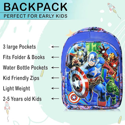 RBRN 3d School Bag For Boys And Girls Cartoon Printed Waterproof Backpack Bag Ideal For Small Kids Bag UKG Nursery 1st Class Girls School Bags 5-7 years 15 Inches