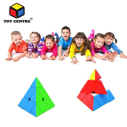 Toy Centre High Speed Super Smooth Pyraminx Cube Ultimate Puzzle Multicolor Brainstorming Toy Super Saver Pack (Pyraminx)