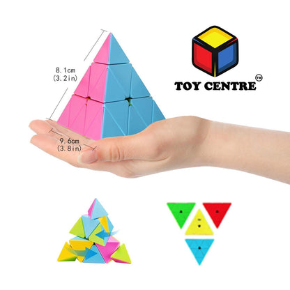 Toy Centre High Speed Super Smooth Pyraminx Cube Ultimate Puzzle Multicolor Brainstorming Toy Super Saver Pack (Pyraminx)