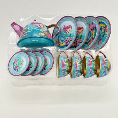 Refined Metal Tea Set – 15 Pcs Afternoon Tea Play Set