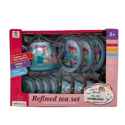 Refined Metal Tea Set – 15 Pcs Afternoon Tea Play Set