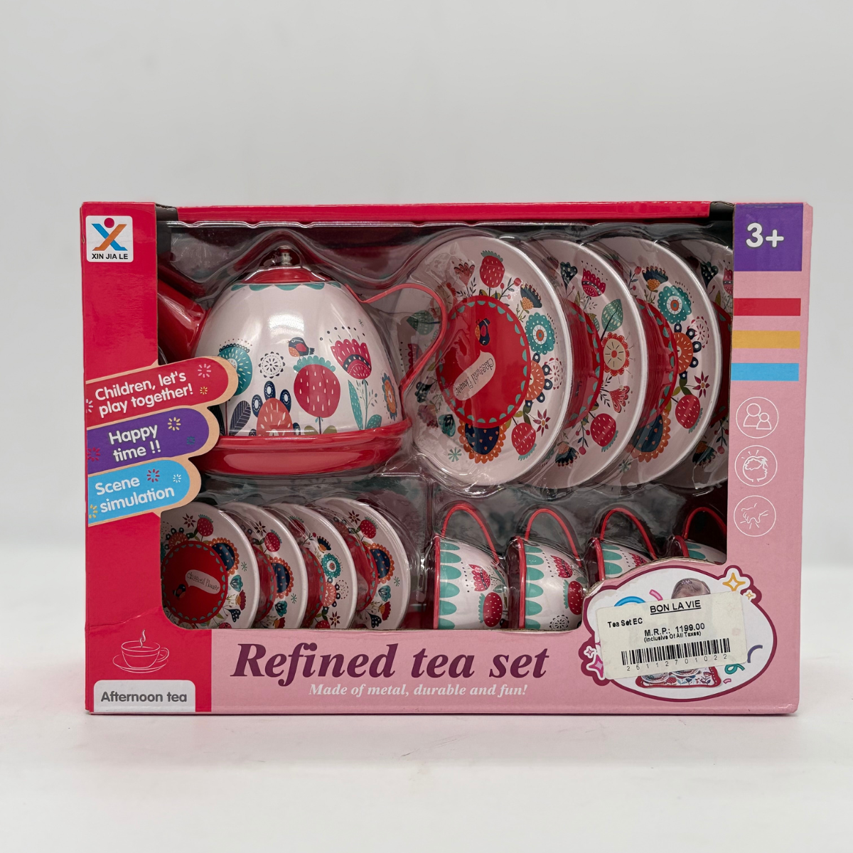 Refined Metal Tea Set – 15 Pcs Afternoon Tea Play Set