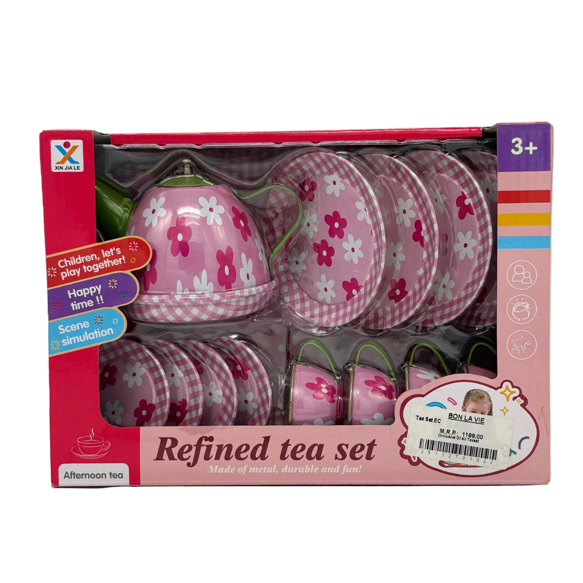 Refined Metal Tea Set – 15 Pcs Afternoon Tea Play Set