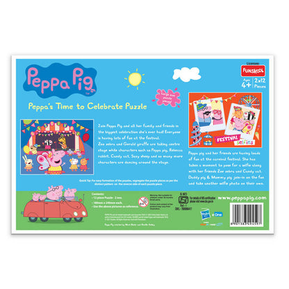 Funskool-Peppas Time to Celebrate,Educational,2x12 Pieces,Puzzle,for 3 Year Old Kids and Above,Toy, Multicolor