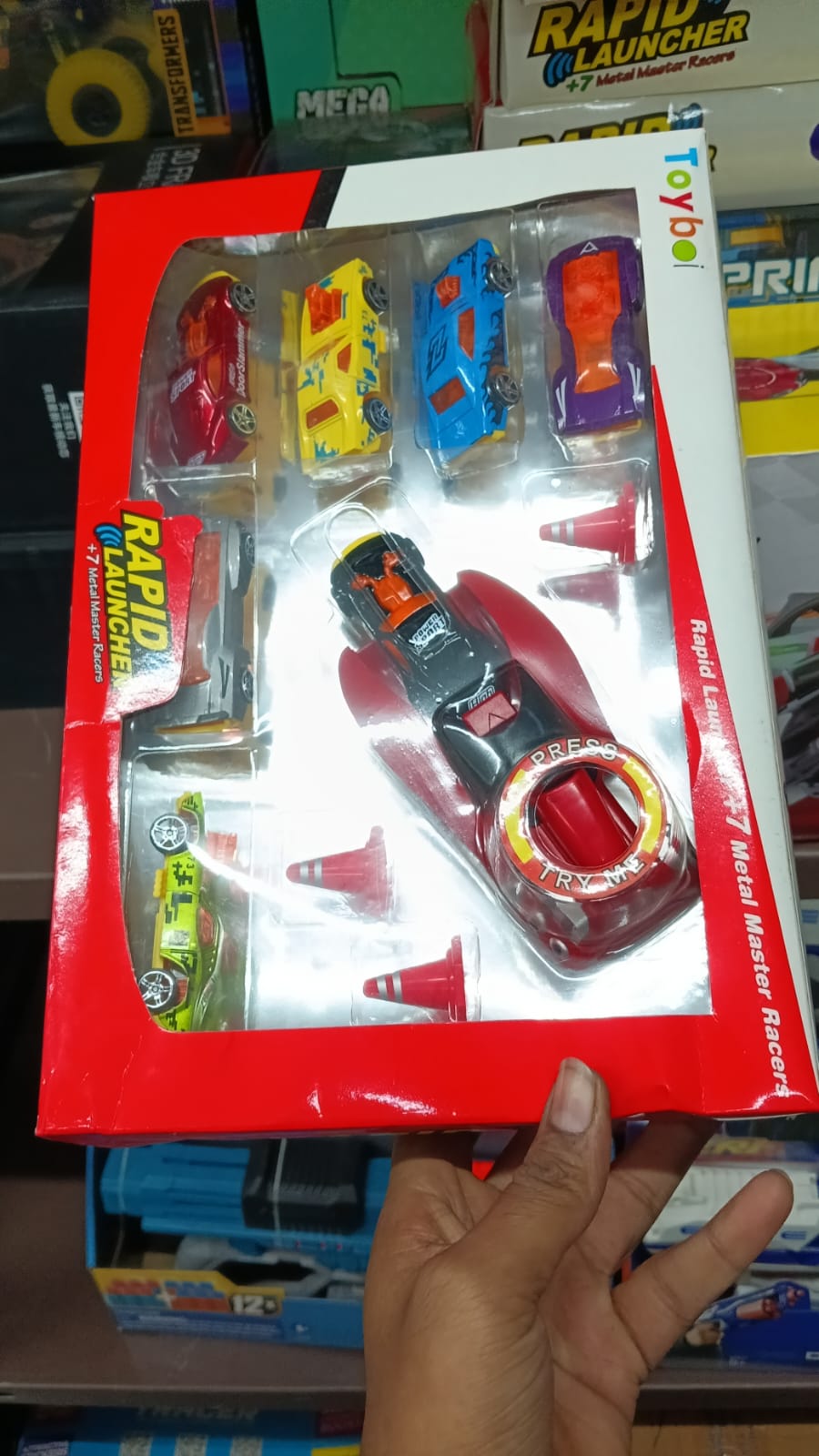 7 Car Rapid Launcher with Metal Die Cast Cars