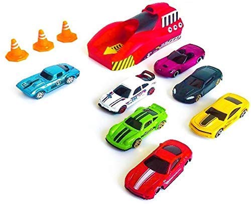 New Play Game Rapid Launcher Play Set Toy with 3 Die Cast Metal Stunt Car and Stoppers for Kids (Multi)