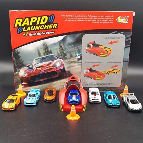 New Play Game Rapid Launcher Play Set Toy with 3 Die Cast Metal Stunt Car and Stoppers for Kids (Multi)