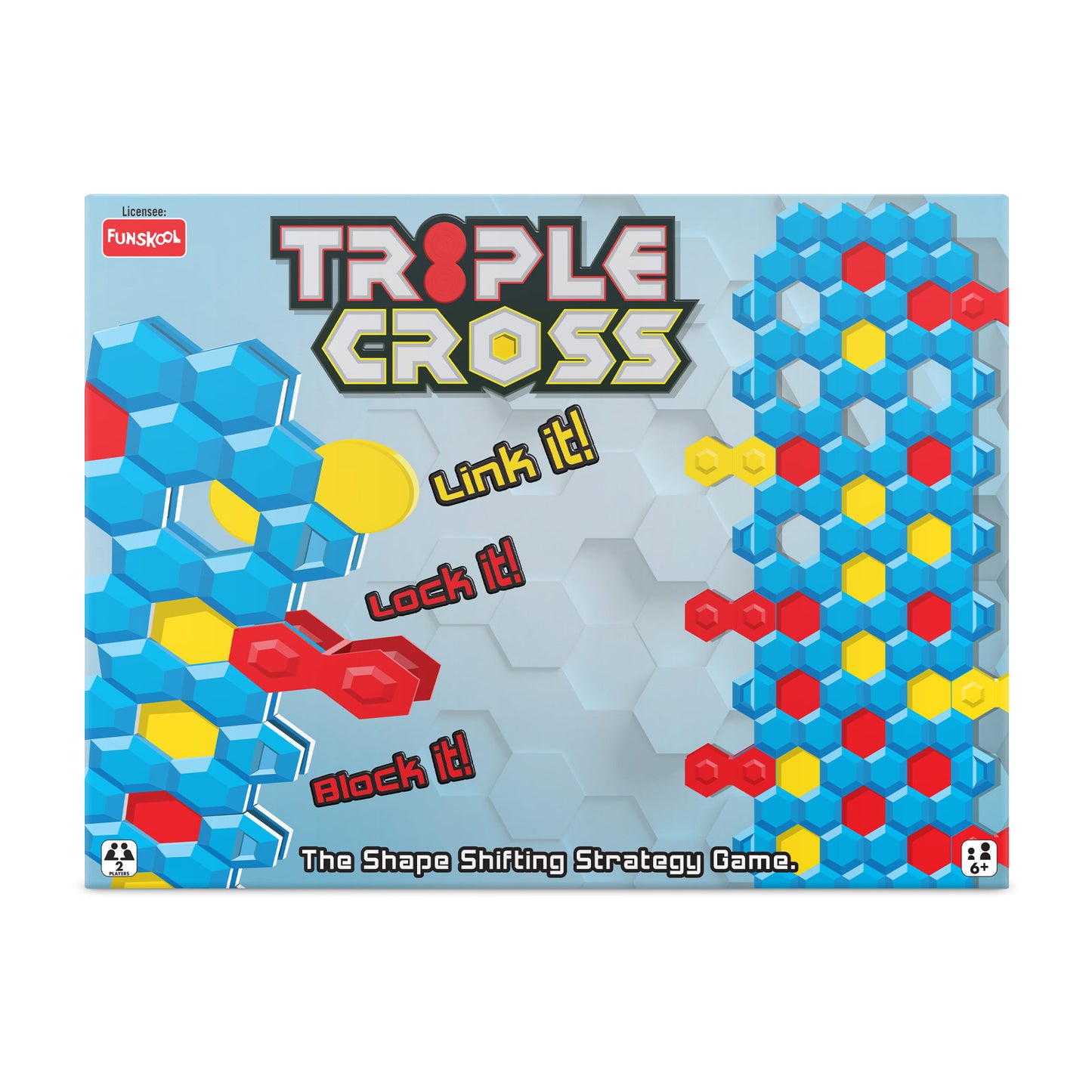 Funskool Triple Cross, Strategy Game, Board Game for Kids, Adults, Families, Educational, Fun, 2+ Players, Family Fun, Activity Toy for Childrens, Gift Set for Kid, Ages 6+ Years