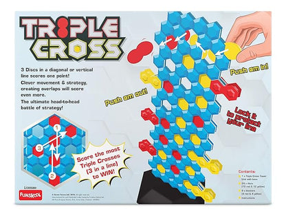 Funskool Triple Cross, Strategy Game, Board Game for Kids, Adults, Families, Educational, Fun, 2+ Players, Family Fun, Activity Toy for Childrens, Gift Set for Kid, Ages 6+ Years
