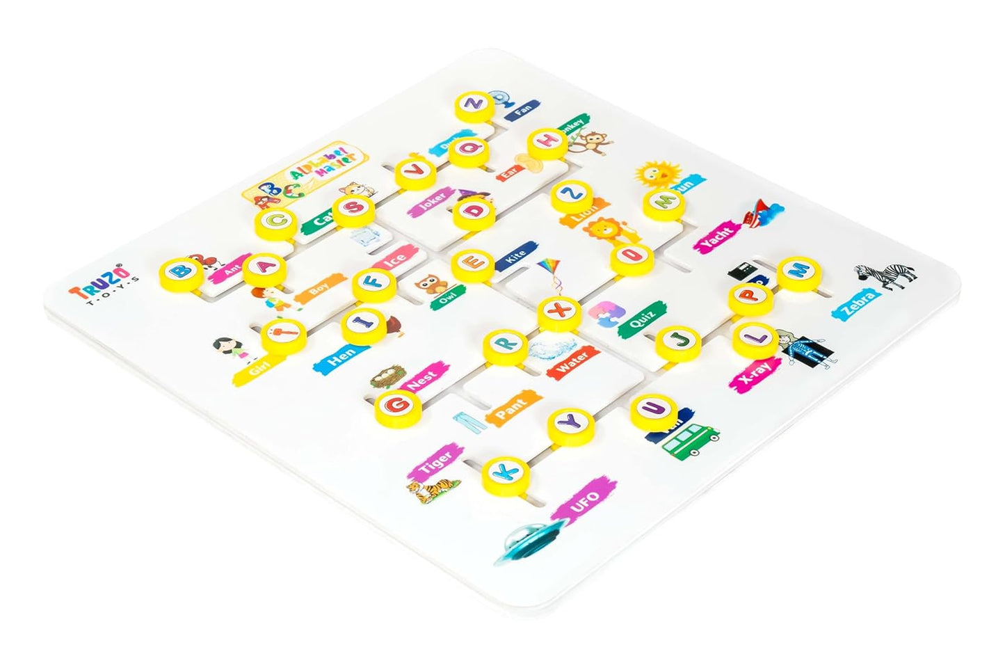 Alphabet Master Puzzle Game|ABCD Jigsaw Puzzle Preschool Learning Improve Vocabulary, Alphabet Maze Puzzle, Fine Motor Skills Toys for 2yrs Above Boys Girls,Learning Educational Board for Kids