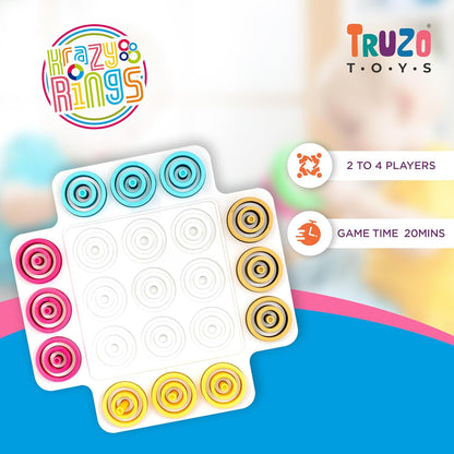 Krazy Rings|Brain Teasers Toy Jigsaw Intelligence Puzzle |Educational Puzzle Game for Kids | 3D Strategy Board Game with Colorful Rings |Multicoloour