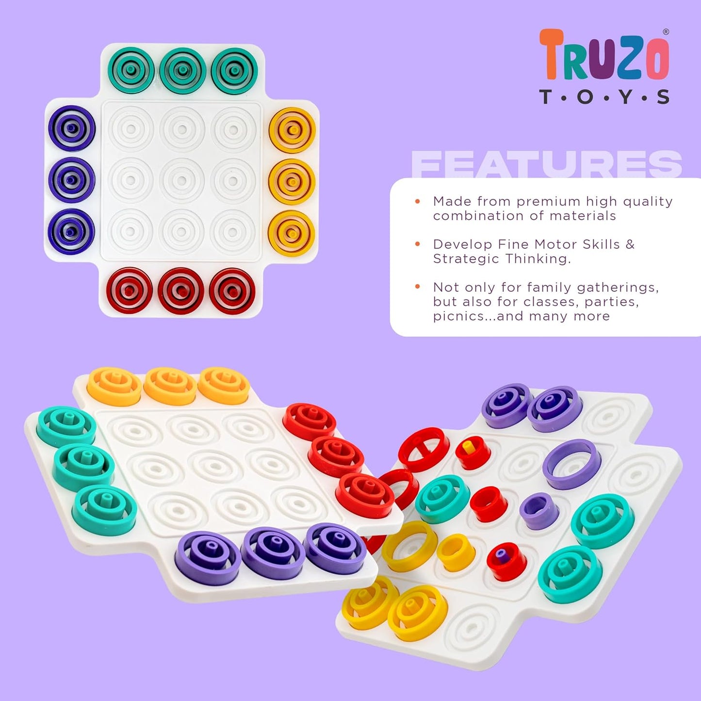 Krazy Rings|Brain Teasers Toy Jigsaw Intelligence Puzzle |Educational Puzzle Game for Kids | 3D Strategy Board Game with Colorful Rings |Multicoloour