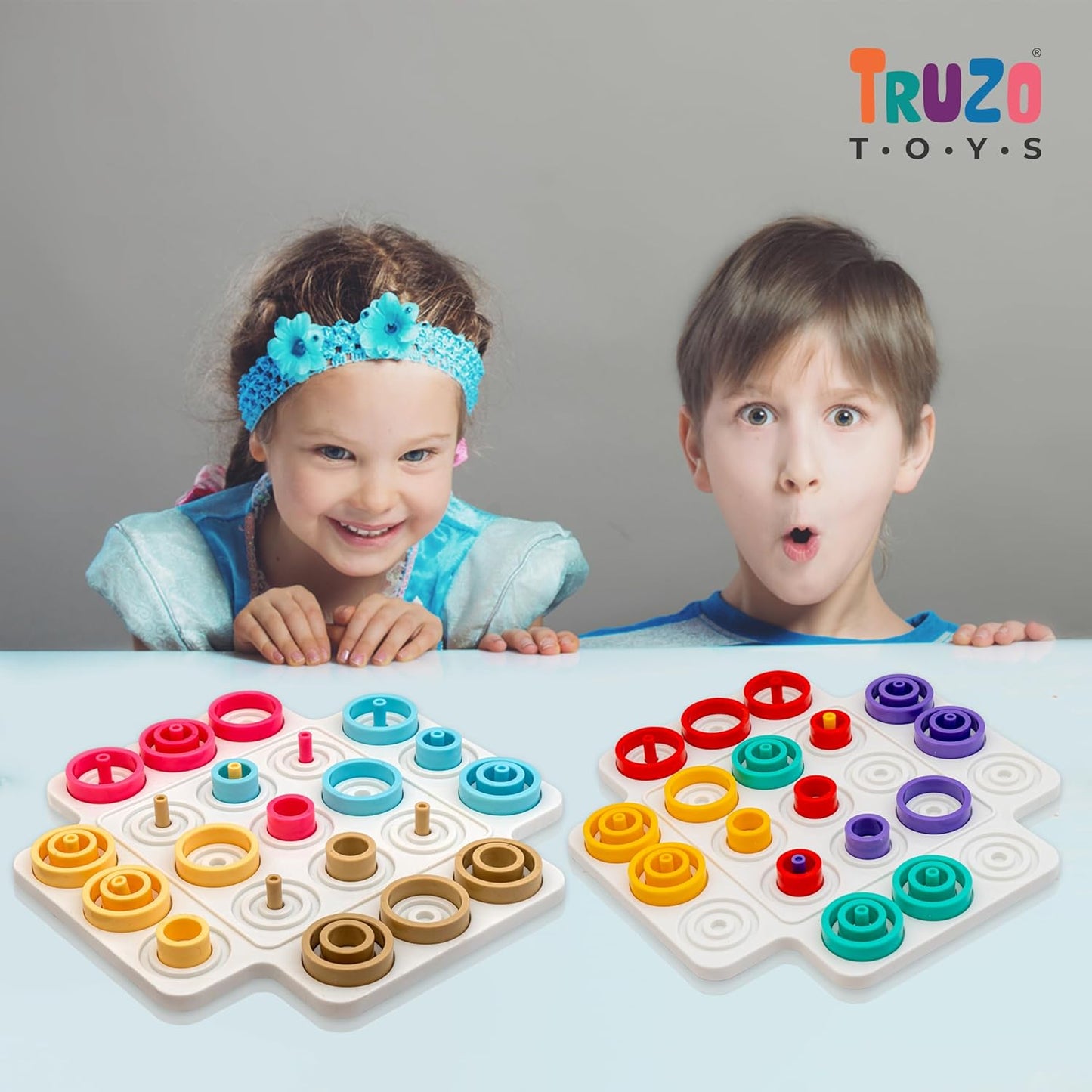 Krazy Rings|Brain Teasers Toy Jigsaw Intelligence Puzzle |Educational Puzzle Game for Kids | 3D Strategy Board Game with Colorful Rings |Multicoloour