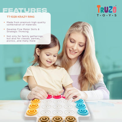 Krazy Rings|Brain Teasers Toy Jigsaw Intelligence Puzzle |Educational Puzzle Game for Kids | 3D Strategy Board Game with Colorful Rings |Multicoloour
