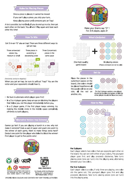 Krazy Rings|Brain Teasers Toy Jigsaw Intelligence Puzzle |Educational Puzzle Game for Kids | 3D Strategy Board Game with Colorful Rings |Multicoloour