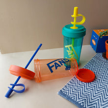 Kids Plastic Straw Tumbler - Fun Colourful Drinking Cup for Children