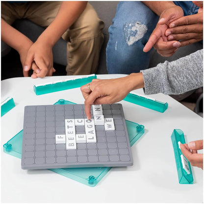 Funskool Spin Master Upwords, Family Games, Strategy Game, Word Game with Stackable Letter Tiles, Strategy Board Games, Get into Funzone, for Ages 8 and Above, Multicolour