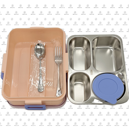 Unicorn Kids 304 Stainless Steel Lunch Box with Spoon, Fork & Container - 700ml