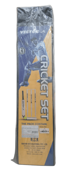 Vector X Wooden Cricket Set for Kids with Bat, Stumps and Tennis Ball