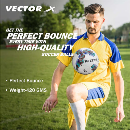 Vector X Galaxy TPU Machine Stitched Football | Training | Match | Sports | Playing | Practice | Indoor & Outdoor Ball | Durable & Water-Resistant Football for Practice (Green) Size : 5