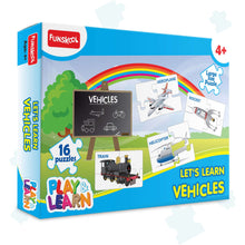 Play & Learn Funskool Vehicles Jigsaw Puzzle Game for Kids, 16x4 Pieces, Educational, Learning & Development, Fun Activity Toy for Childrens, Gift Set for Kid, Age 3+ Years