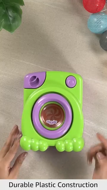 Giggles Funskool Happy Lil Home Washing Machine, Electronic Pretend Playset Toy for Kids with Rotating Drum, Encourages Learning & Development, Fun Activity Gift Set for Kid, Age 3+ Years