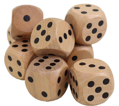 Toyshine Pack of 12, 6-Sided Games Dice Set 14 MM, Wooden Dice for Playing Board Games, Dice Games, Math Games, Party Favors and More