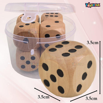 Toyshine, 6-Sided Games Dice Set 25 MM, Wooden Dice for Playing Board Games, Dice Games, Math Games, Party Favors and More
