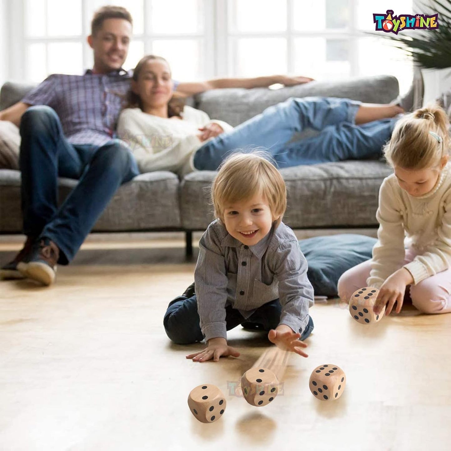 Toyshine, 6-Sided Games Dice Set 25 MM, Wooden Dice for Playing Board Games, Dice Games, Math Games, Party Favors and More