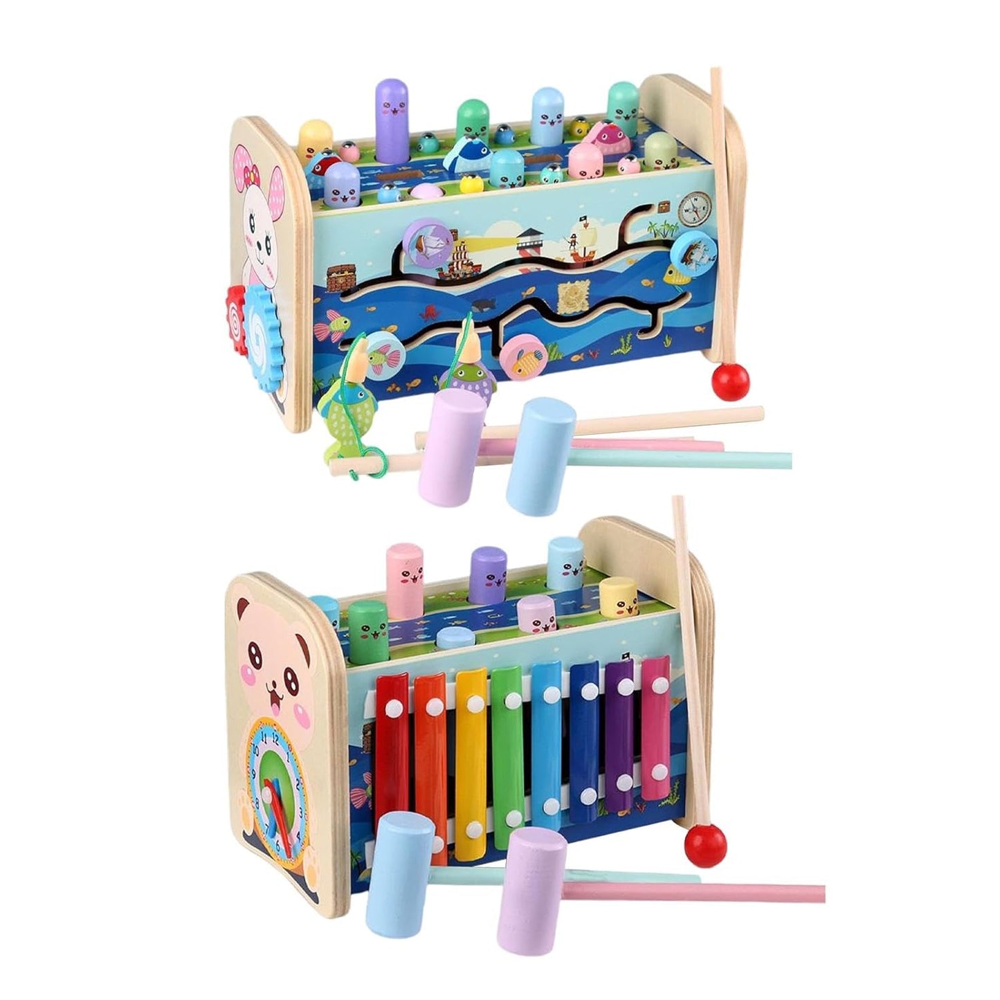 Montessori Toy with Gear Activity Motor Skills Hammering for 3 to 5 Years