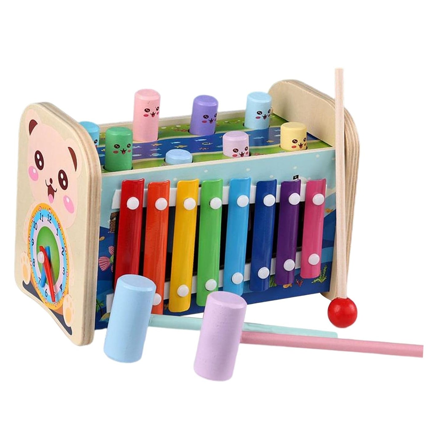 Montessori Toy with Gear Activity Motor Skills Hammering for 3 to 5 Years