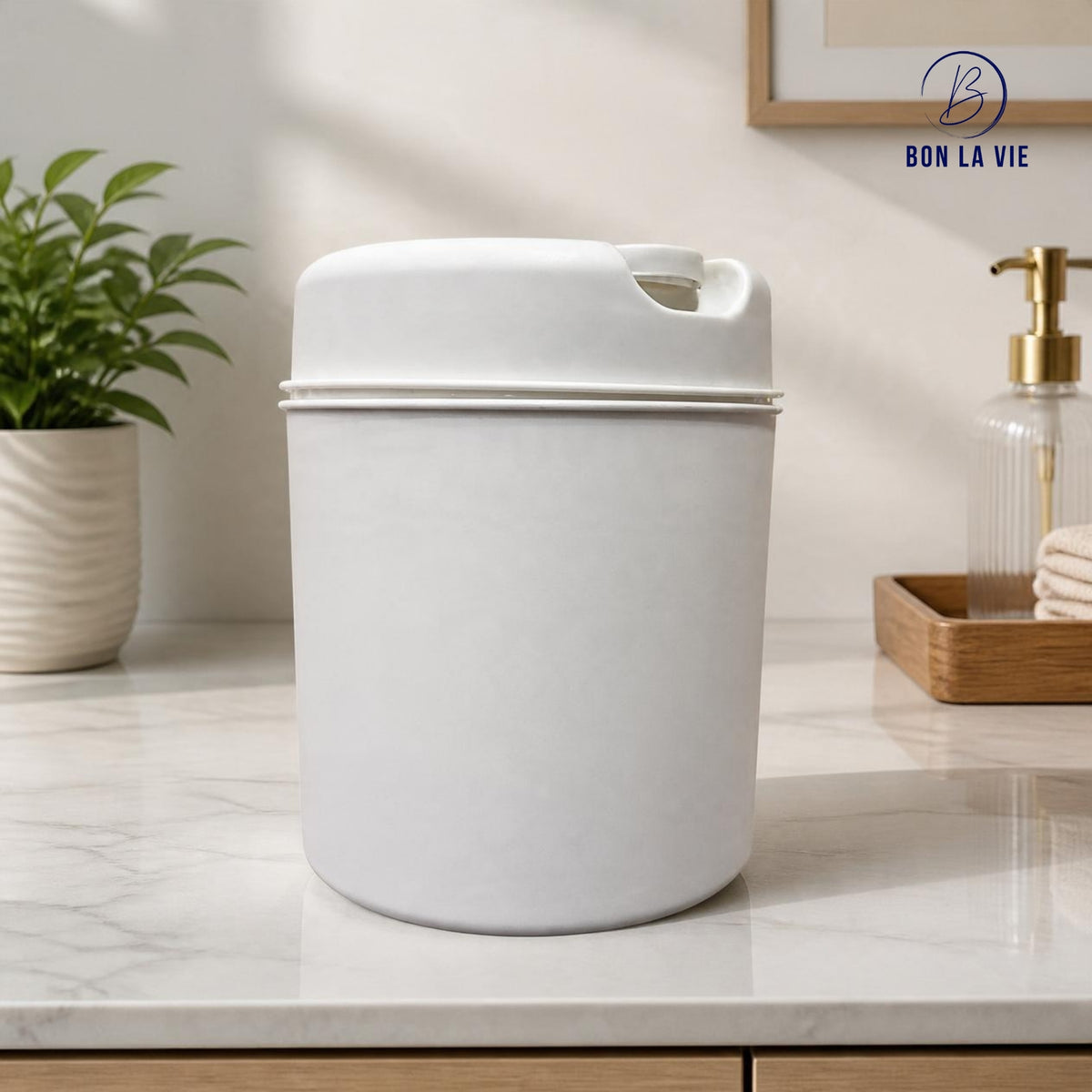 Desktop Dustbin White Small Mini Trash Can for Table and Desk