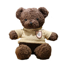 Realistic Coffee Brown Teddy Bear Plush Soft Toy with Knit Sweater