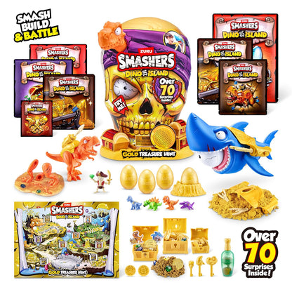 Smashers Dino Island Gold Treasure Hunt (Orange) by ZURU - Interactive Collectable Treasure Hunt Themed Toy