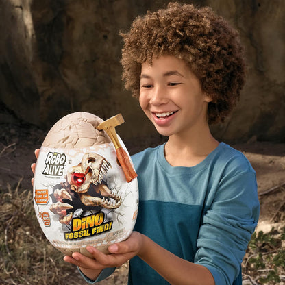 Robo Alive Dino Fossil Find - Triceratops by ZURU Excavate Dinosaur Fossils Digging Kit Collectible Toy with Slime, Multicolor