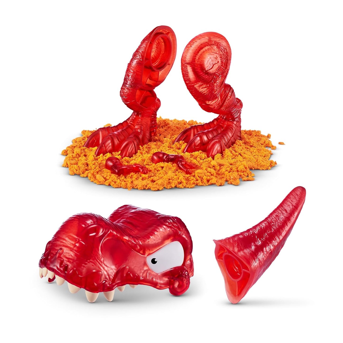 ZURU SMASHERS Dino Island T-Rex Battles (Red Version) By Zuru 50+ Surprises Boys Collectible Dinosaur T-Rex Triceratops Surprise Slime Sand Compounds Discovery