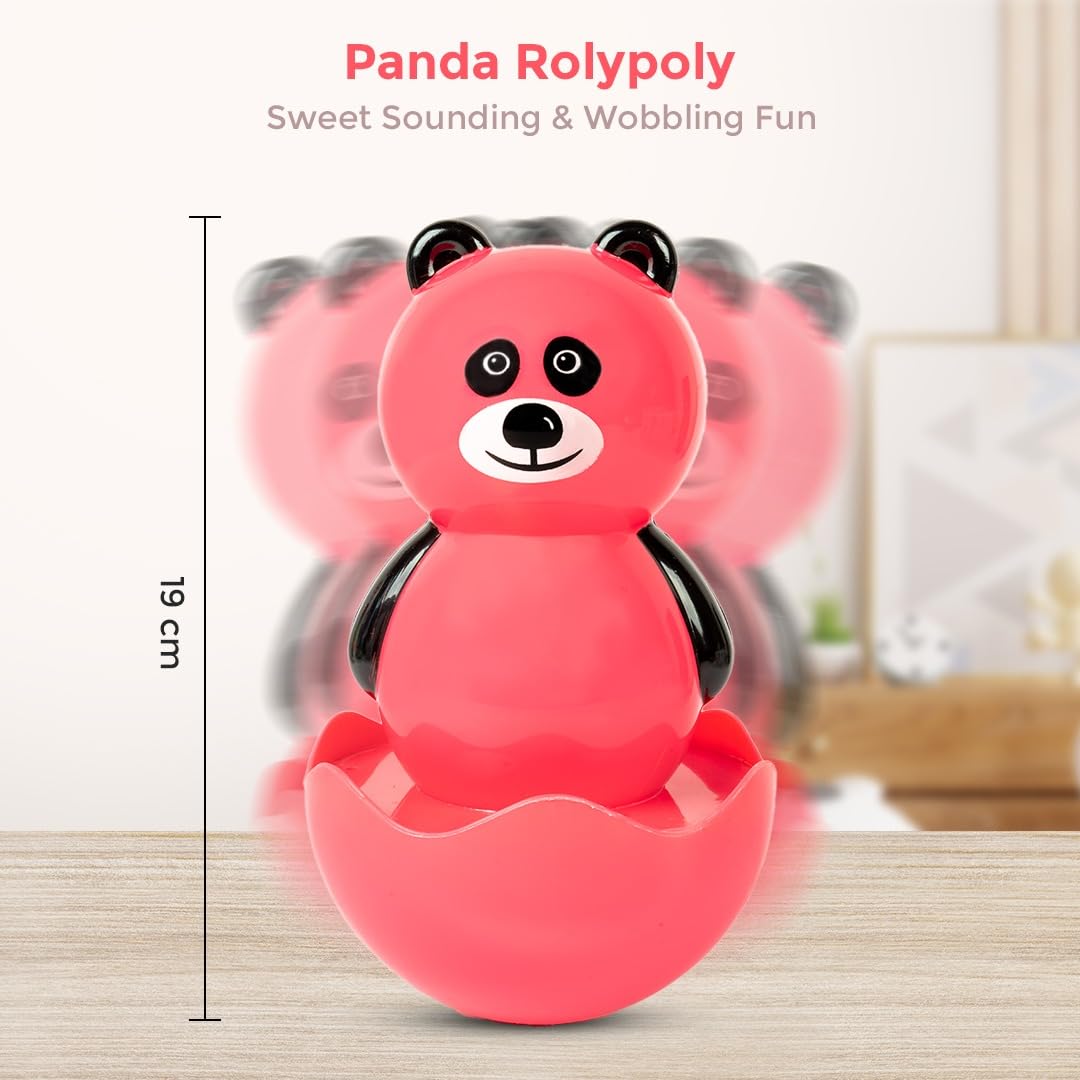 RATNA'S Panda Roly Poly Wobbling Toy with Sweet Sound, Ages 8+ Months