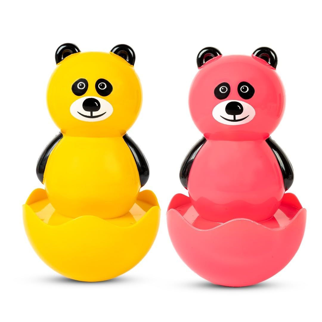 RATNA'S Panda Roly Poly Wobbling Toy with Sweet Sound, Ages 8+ Months