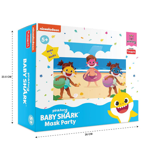 Funskool Handy Crafts Baby Shark Mask Party for Toy Birthday Themed Party , Make 3 Soft Masks for Boys & Girls Aged 5 Years +
