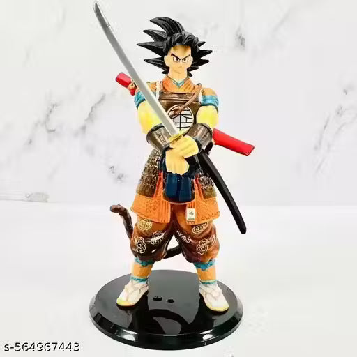 Samurai Goku Black Hair Anime Ultimate Action Figure – 29cm Dragon Ball Z PVC Action Figure with Sword & Battle Base HW