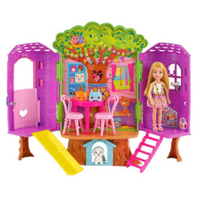 Barbie Chelsea Doll and Treehouse Playset with Pet Puppy, Dollhouse Includes Furniture and Slide, 10+ Accessories