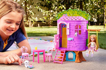 Barbie Chelsea Doll and Treehouse Playset with Pet Puppy, Dollhouse Includes Furniture and Slide, 10+ Accessories