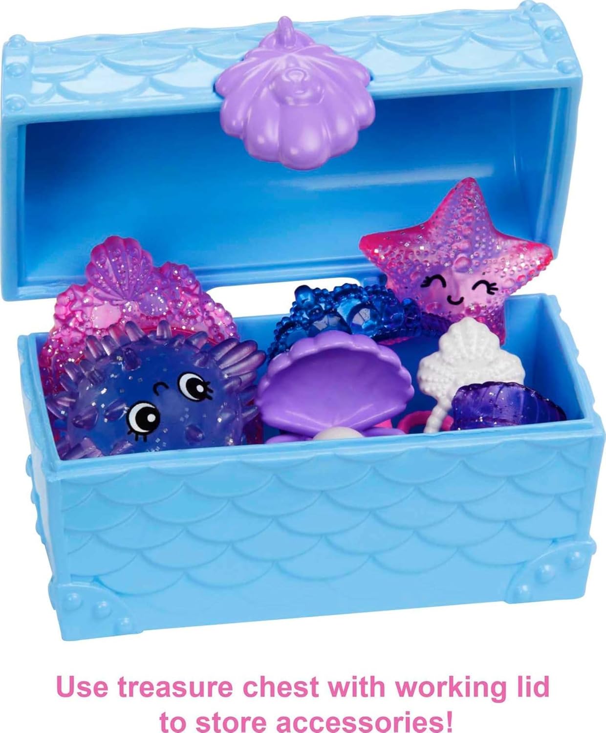 Barbie Mermaid Power™ Chelsea™ Mermaid Doll (Blue & Purple Hair) with 2 Pets, Treasure Chest & Accessories, Toy for 3 Year Olds & Up