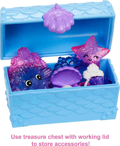 Barbie Mermaid Power™ Chelsea™ Mermaid Doll (Blue & Purple Hair) with 2 Pets, Treasure Chest & Accessories, Toy for 3 Year Olds & Up