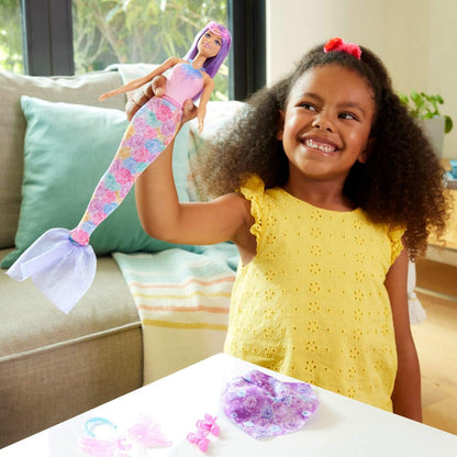 Barbie Doll with Clothes & Accessories, Fantasy Fashion Pack with 8 Accessories Including Mermaid Tail, Fairy Wings, Royal Necklaces, Shoes & More for 10+ Looks