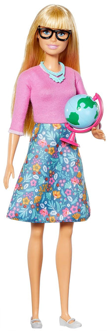Barbie® Teacher Doll, Blonde, with 10 Teaching Accessories, Including Spinning Globe and a Laptop That Opens and Closes, Gift for 3 to 7 Year Olds