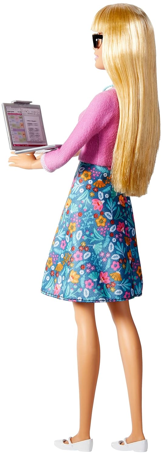 Barbie® Teacher Doll, Blonde, with 10 Teaching Accessories, Including Spinning Globe and a Laptop That Opens and Closes, Gift for 3 to 7 Year Olds